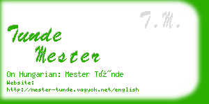 tunde mester business card